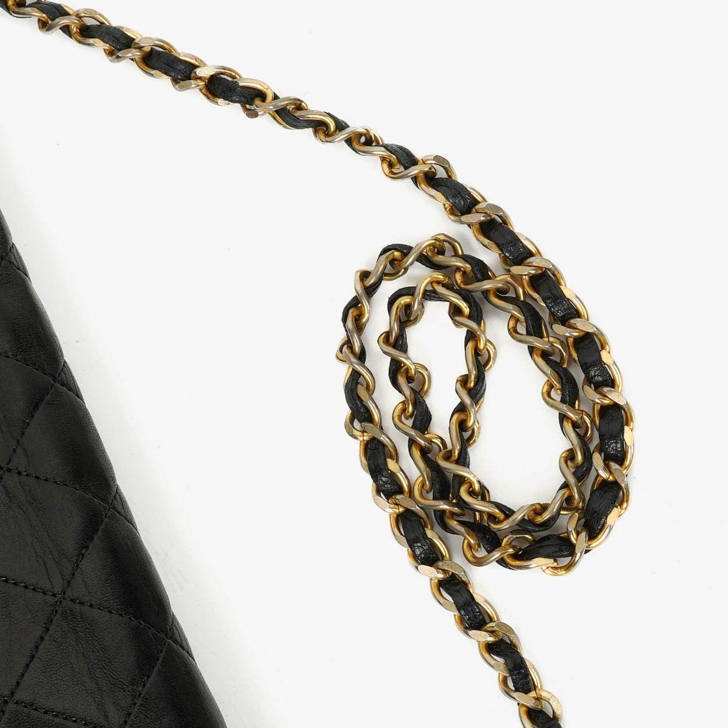 Chanel Classic Full Flap Tasche aus schwarzem Steppleder mit 24K vergoldeten Beschlägen
