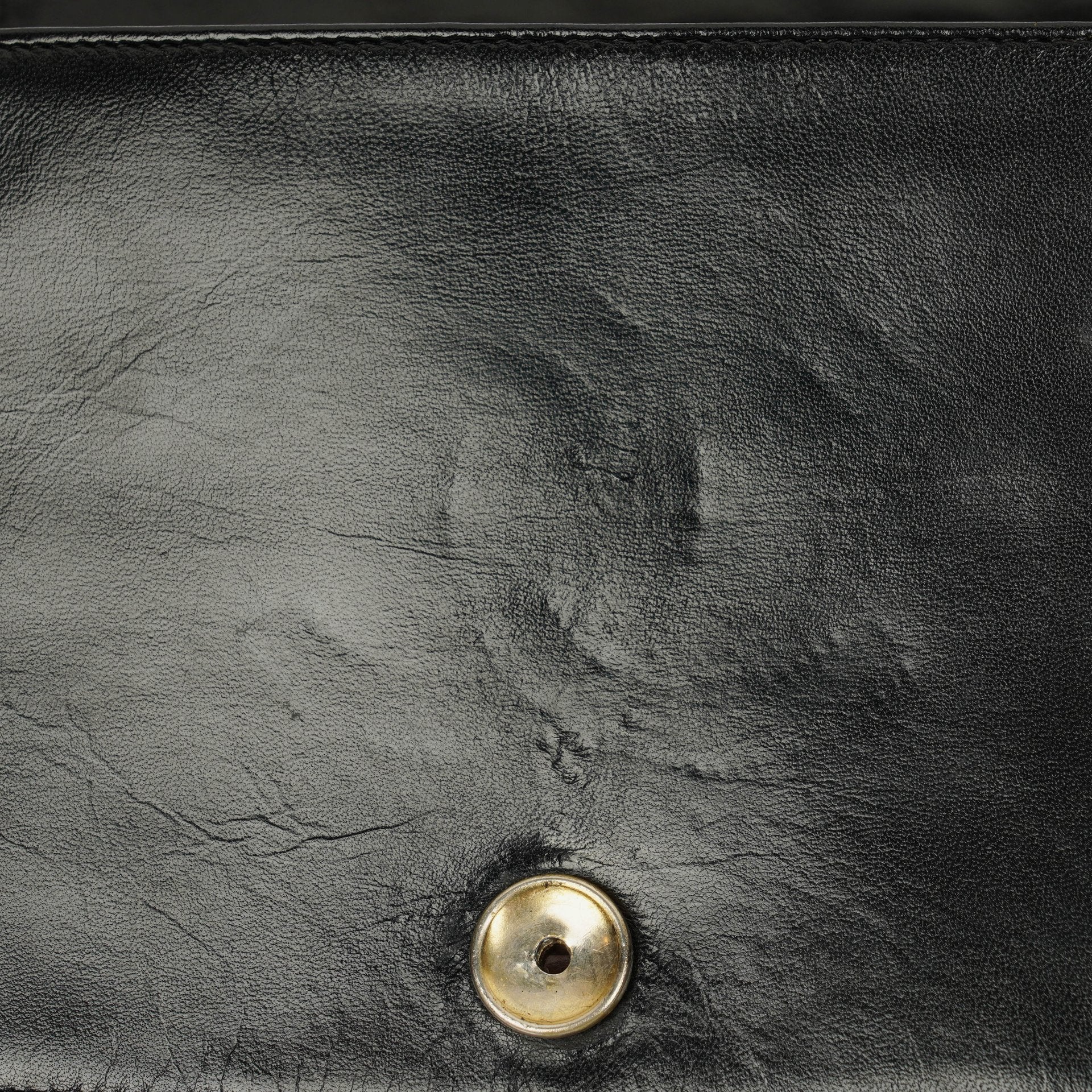 Chanel Classic Full Flap Tasche aus schwarzem Steppleder mit 24K vergoldeten Beschlägen