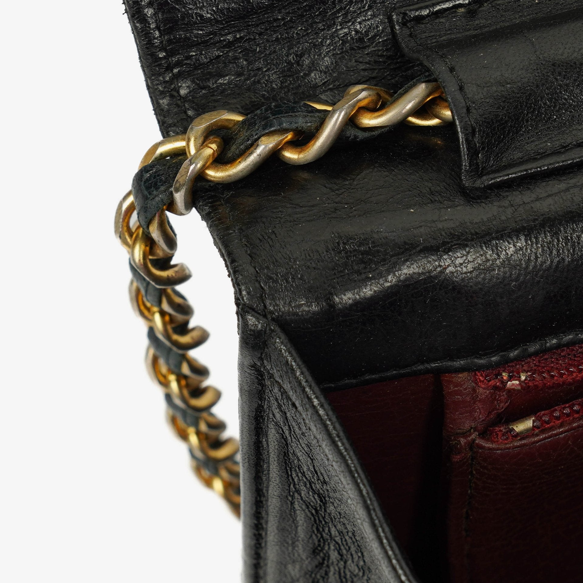 Chanel Classic Full Flap Tasche aus schwarzem Steppleder mit 24K vergoldeten Beschlägen