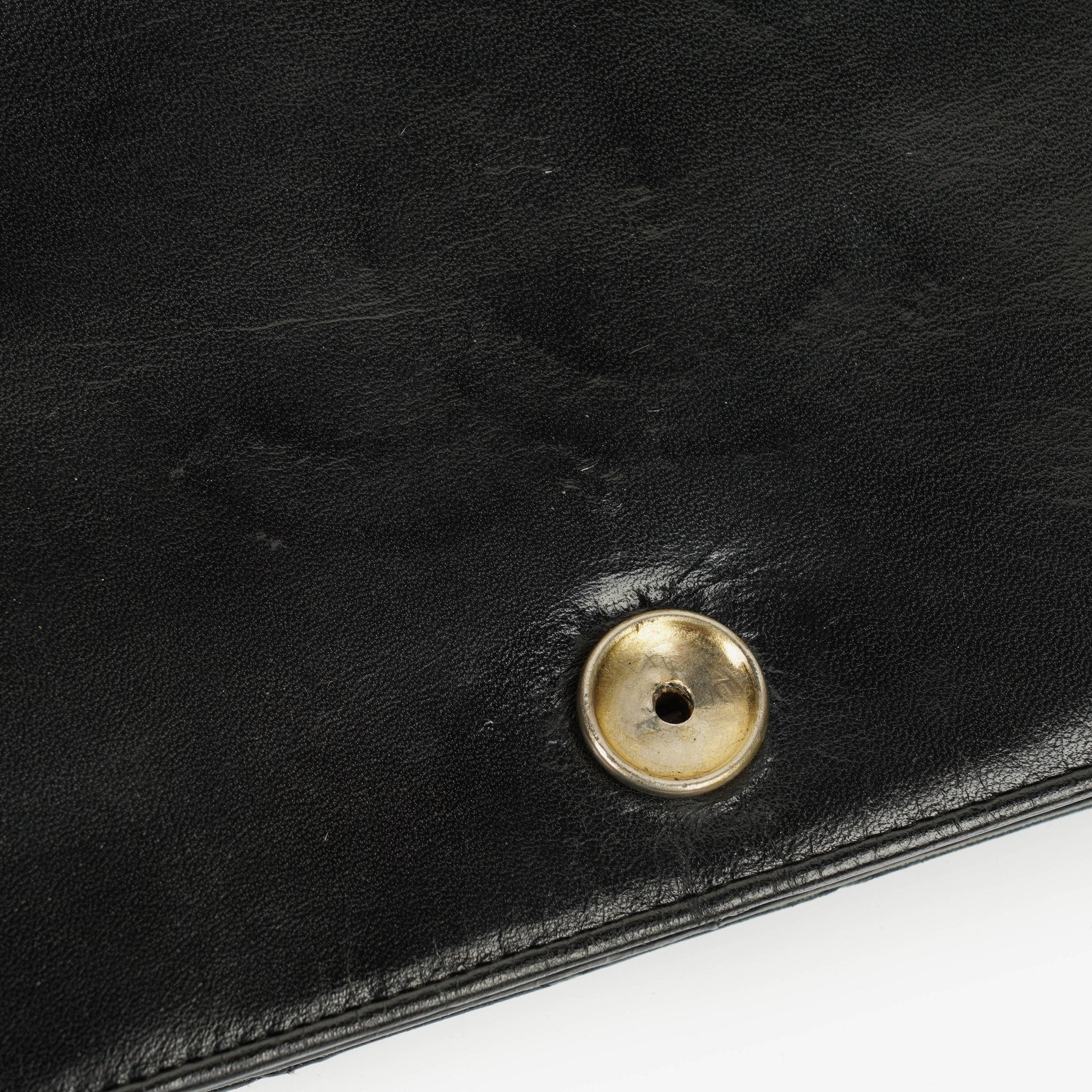 Chanel Classic Full Flap Tasche aus schwarzem Steppleder mit 24K vergoldeten Beschlägen