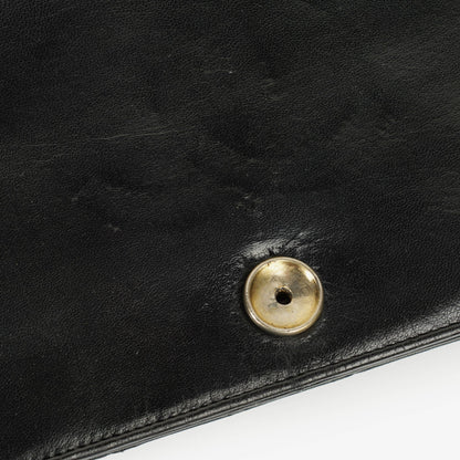 Chanel Classic Full Flap Tasche aus schwarzem Steppleder mit 24K vergoldeten Beschlägen