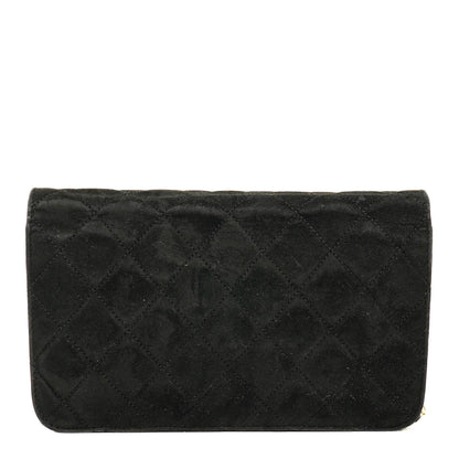 Chanel Classic Full Flap Bag aus schwarzem gestepptem Wildleder