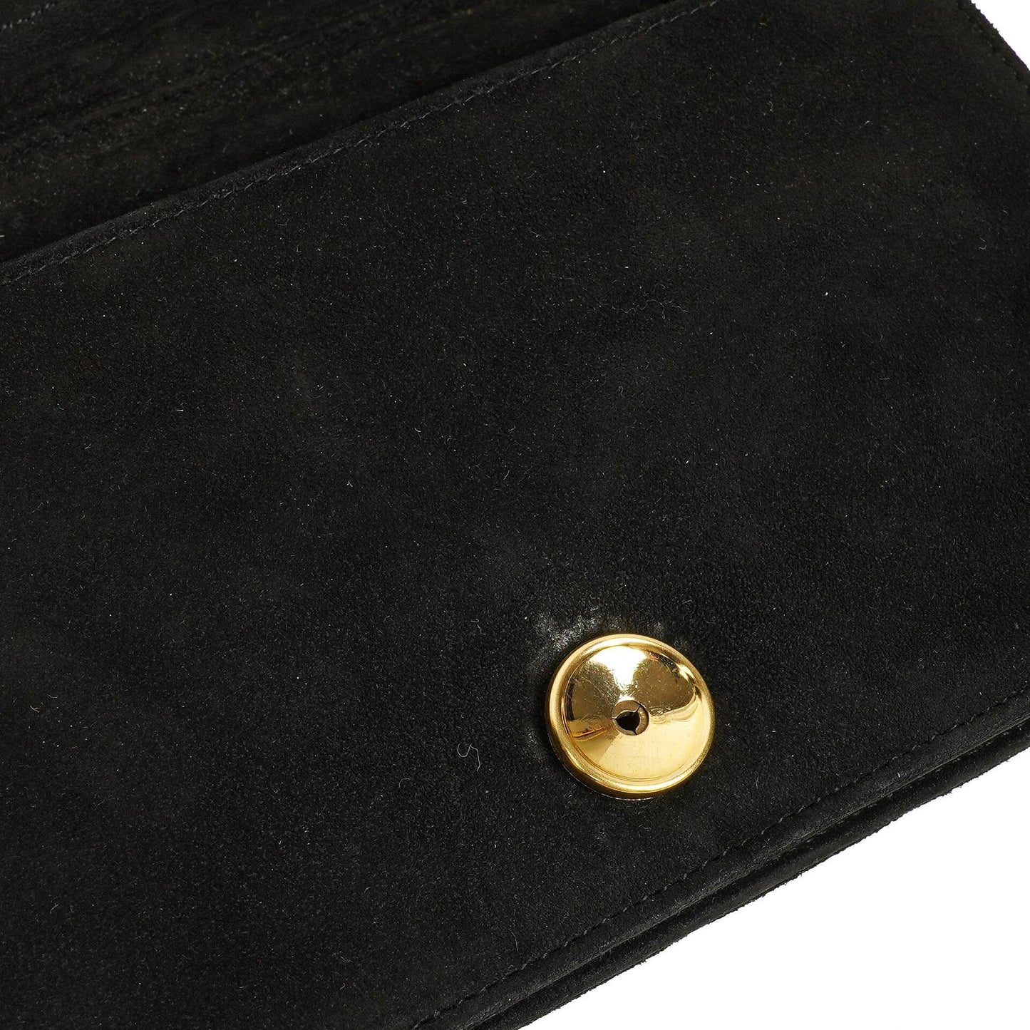 Chanel Classic Full Flap Bag aus schwarzem gestepptem Wildleder