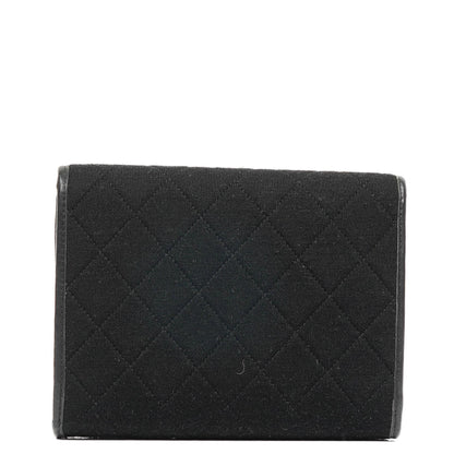 Chanel Classic Jursey Single Flap Tasche Geldbörse mit Kette mit 24K vergoldeter Hardware