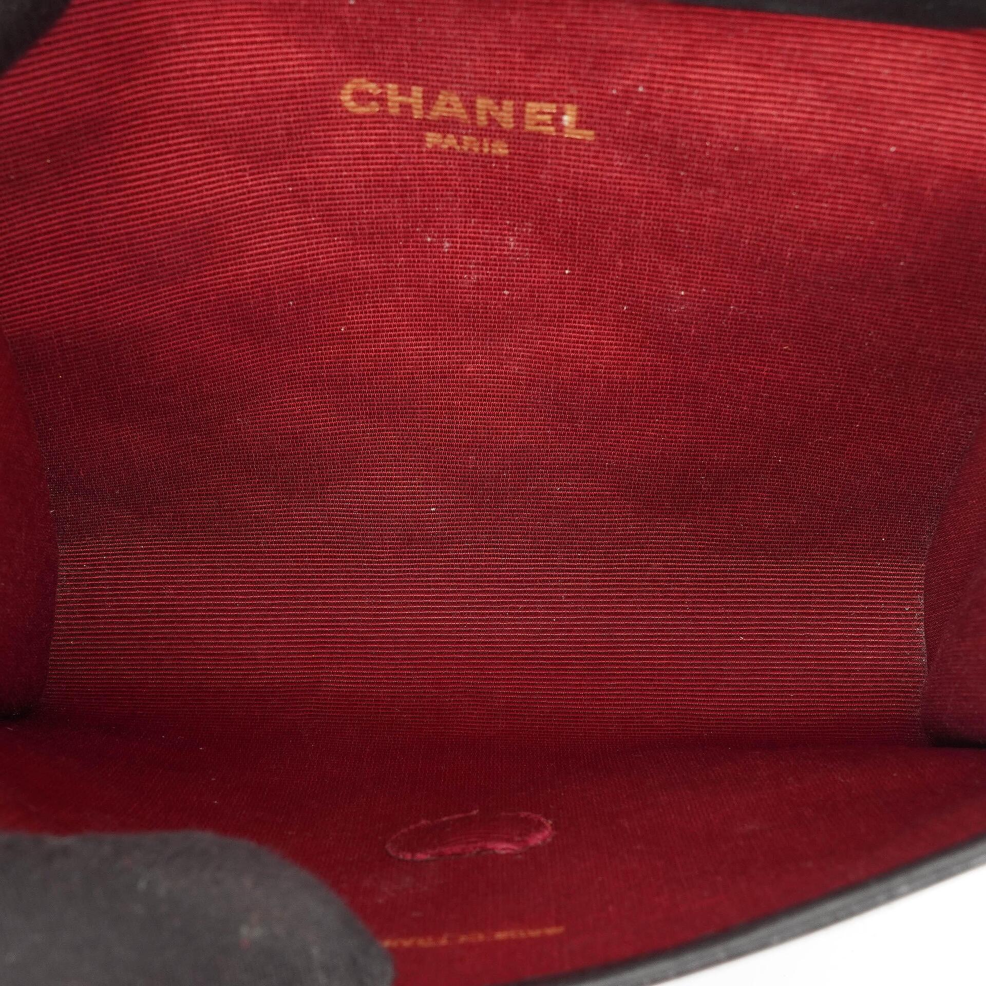 Chanel Classic Jursey Single Flap Tasche Geldbörse mit Kette mit 24K vergoldeter Hardware