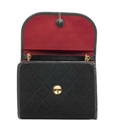 Chanel Classic Jursey Single Flap Tasche Geldbörse mit Kette mit 24K vergoldeter Hardware