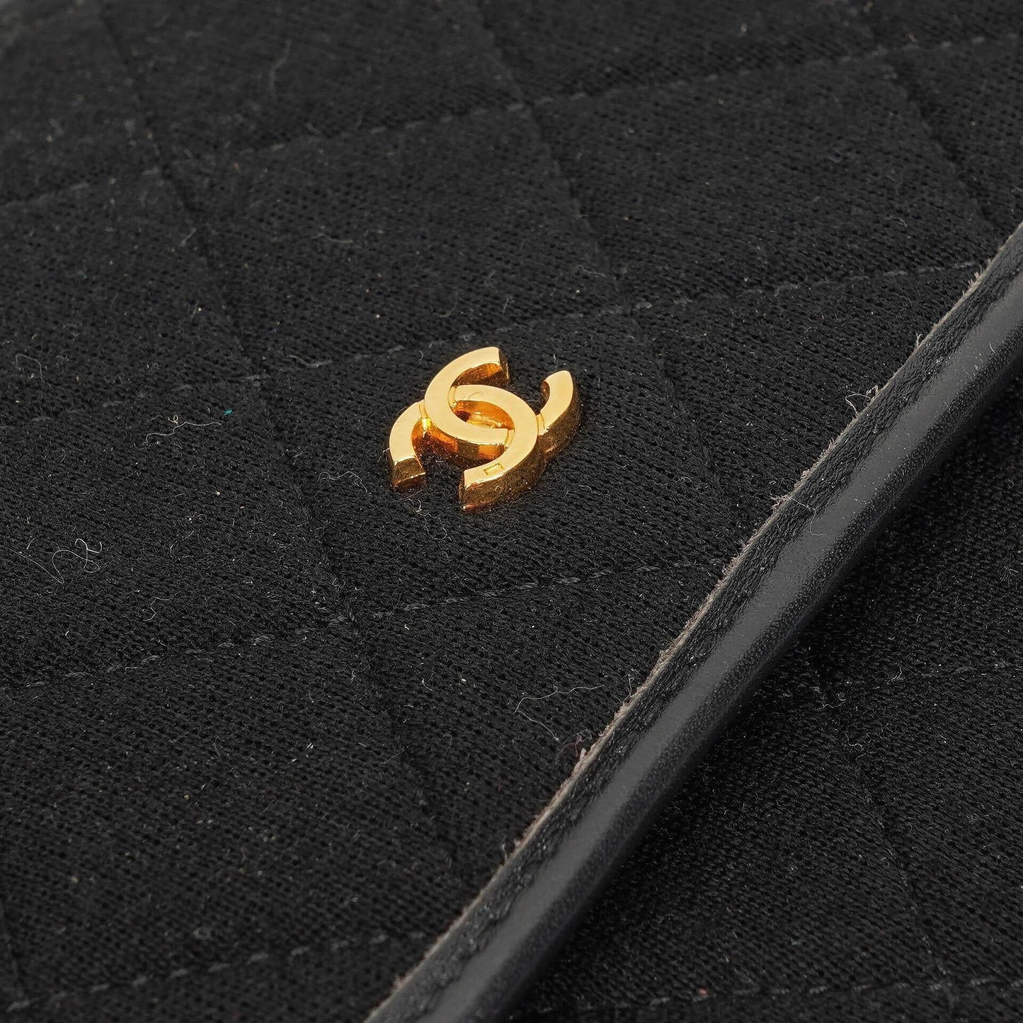 Chanel Classic Jursey Single Flap Tasche Geldbörse mit Kette mit 24K vergoldeter Hardware