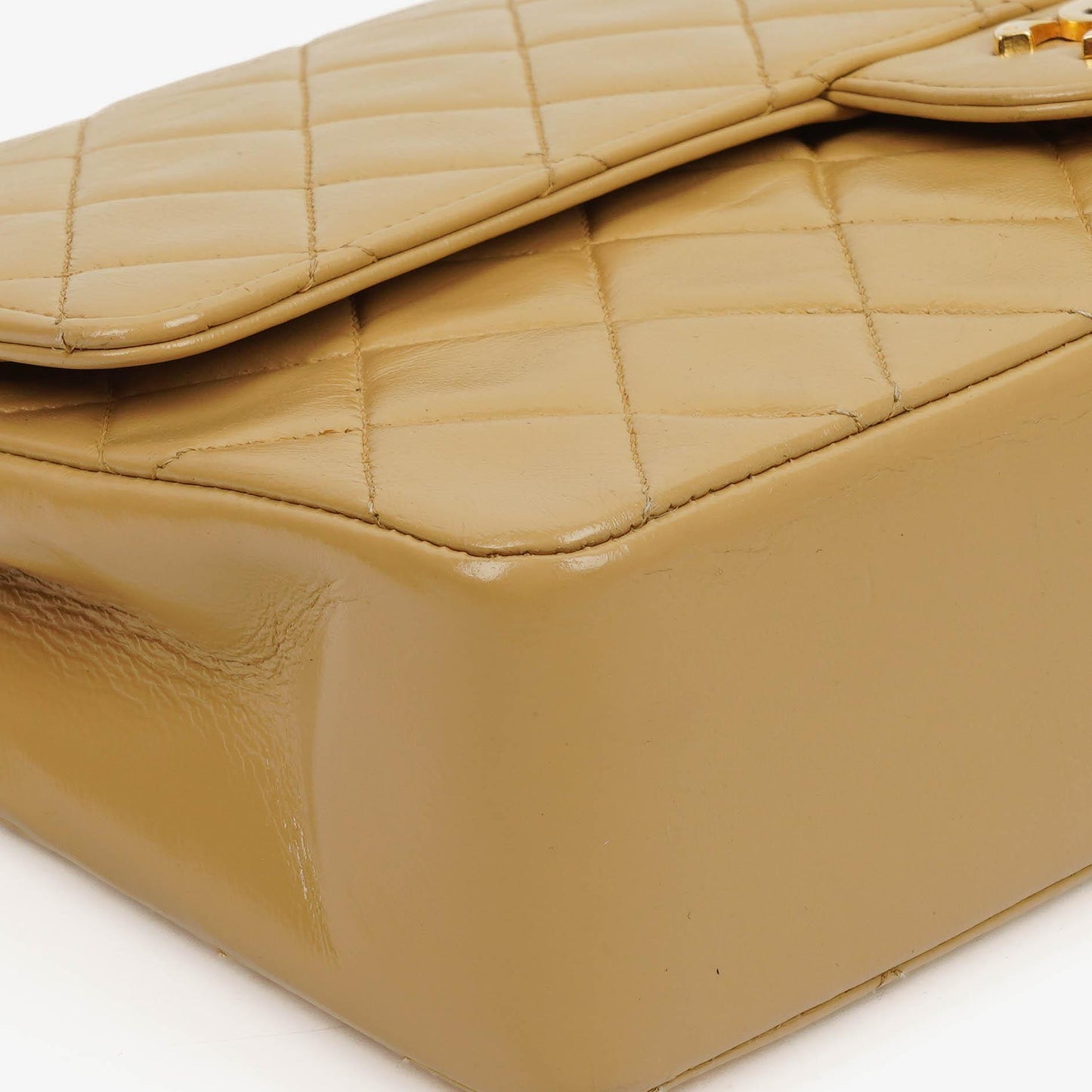 Chanel Classic Medium Double Flap Bag Gequiltetes Lammleder Beige mit 24K Vergoldeter Hardware