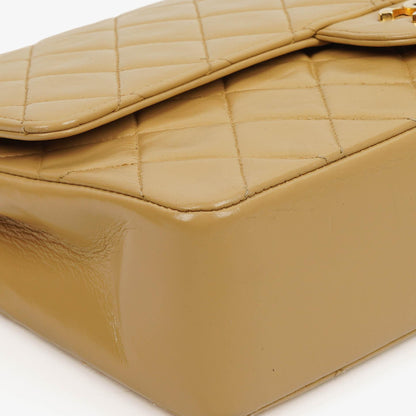 Chanel Classic Medium Double Flap Bag Gequiltetes Lammleder Beige mit 24K Vergoldeter Hardware
