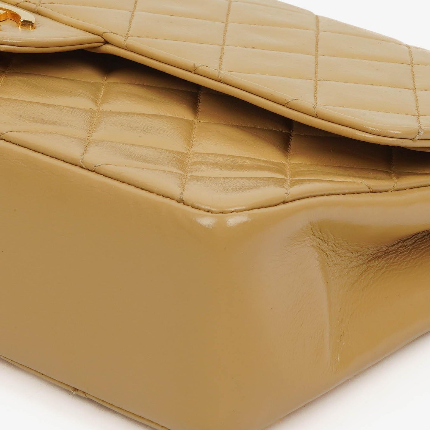 Chanel Classic Medium Double Flap Bag Gequiltetes Lammleder Beige mit 24K Vergoldeter Hardware