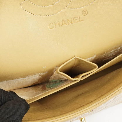 Chanel Classic Medium Double Flap Bag Gequiltetes Lammleder Beige mit 24K Vergoldeter Hardware