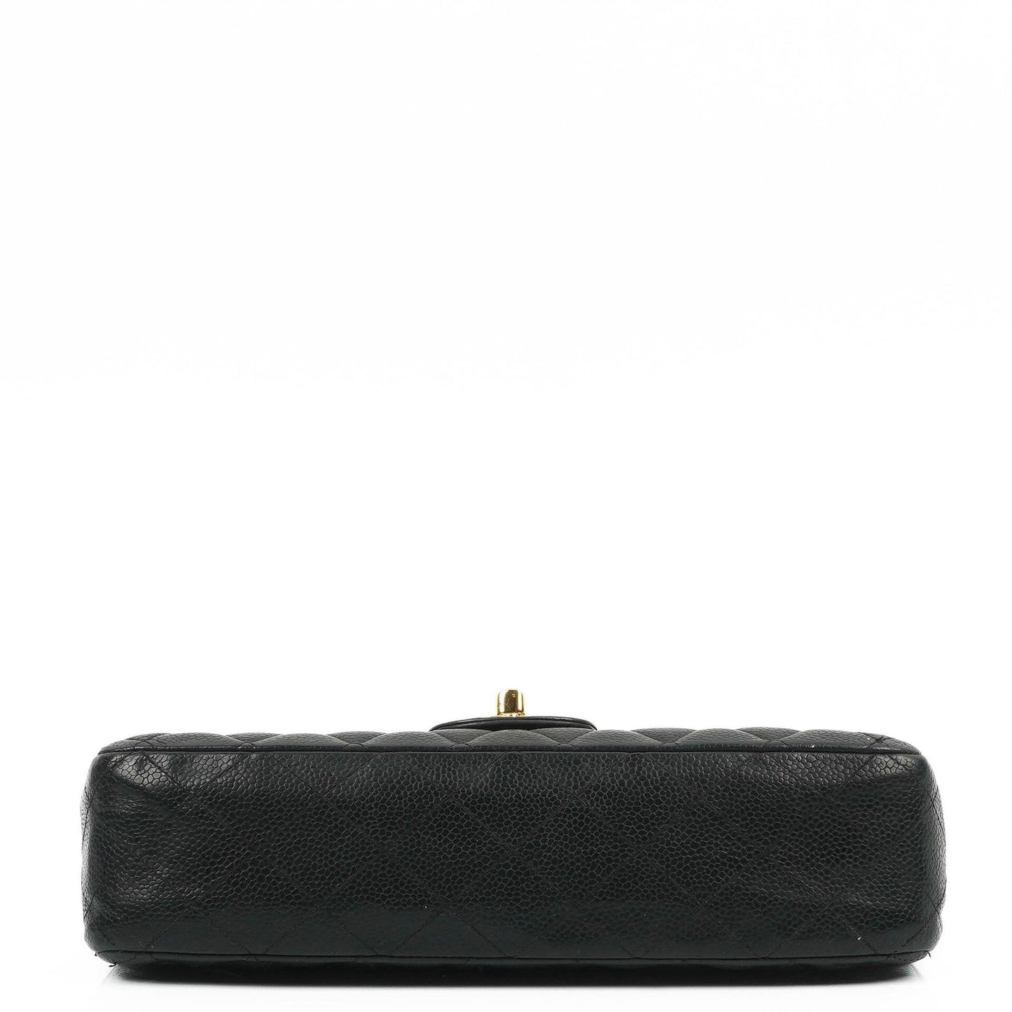 Chanel Classic Medium Double Flap Tasche aus schwarzem gestepptem Caviar-Leder mit 24K vergoldeter Hardware