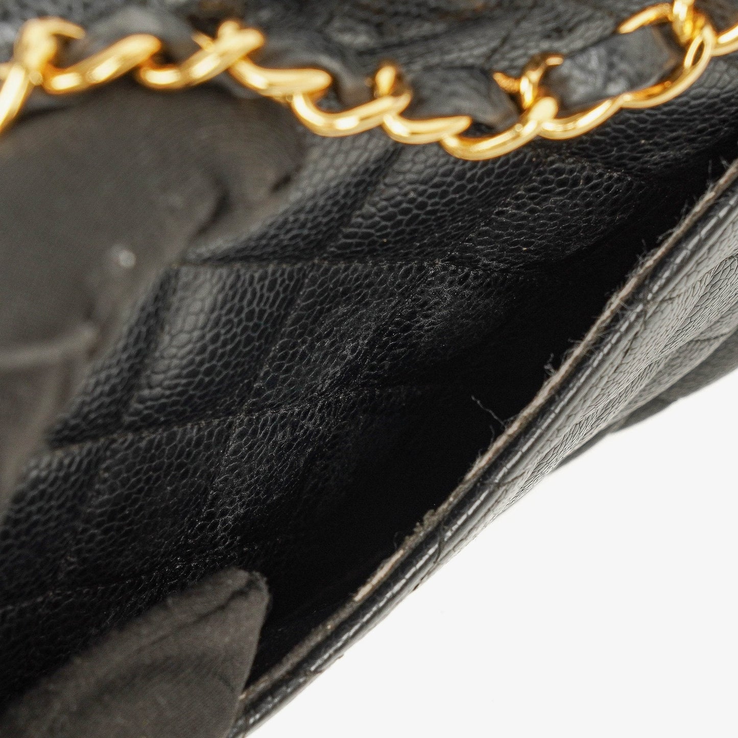 Chanel Classic Medium Double Flap Tasche aus schwarzem gestepptem Caviar-Leder mit 24K vergoldeter Hardware