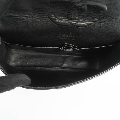 Chanel Classic Medium Double Flap Tasche aus schwarzem gestepptem Caviar-Leder mit 24K vergoldeter Hardware