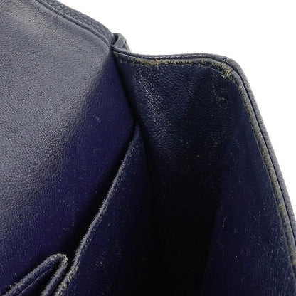 Chanel Klassische Medium Double Flap Tasche in Marineblau Gepolstertes Kaviarleder und Silberfarbene Beschläge