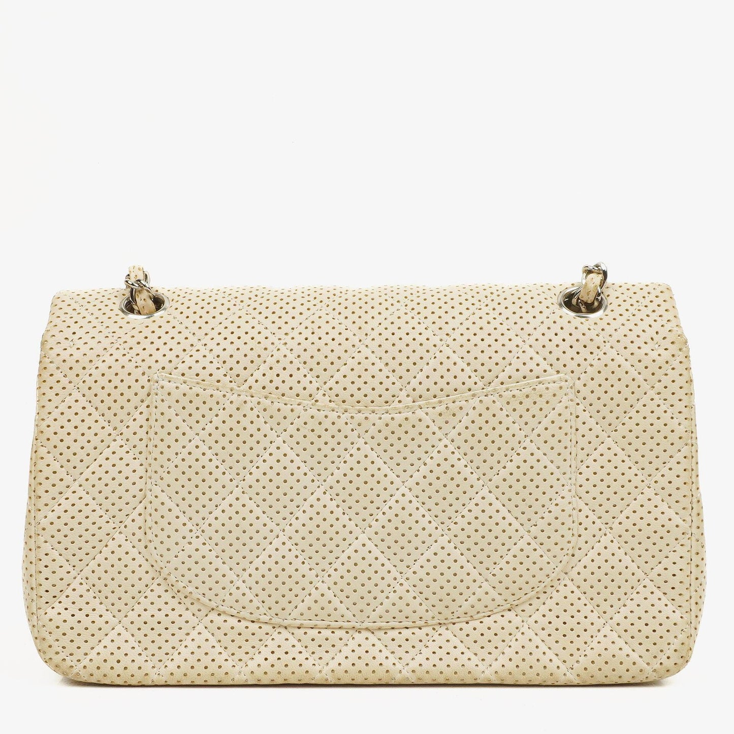 Chanel Classic Medium Doppelklappentasche aus perforiertem gestepptem Lammleder