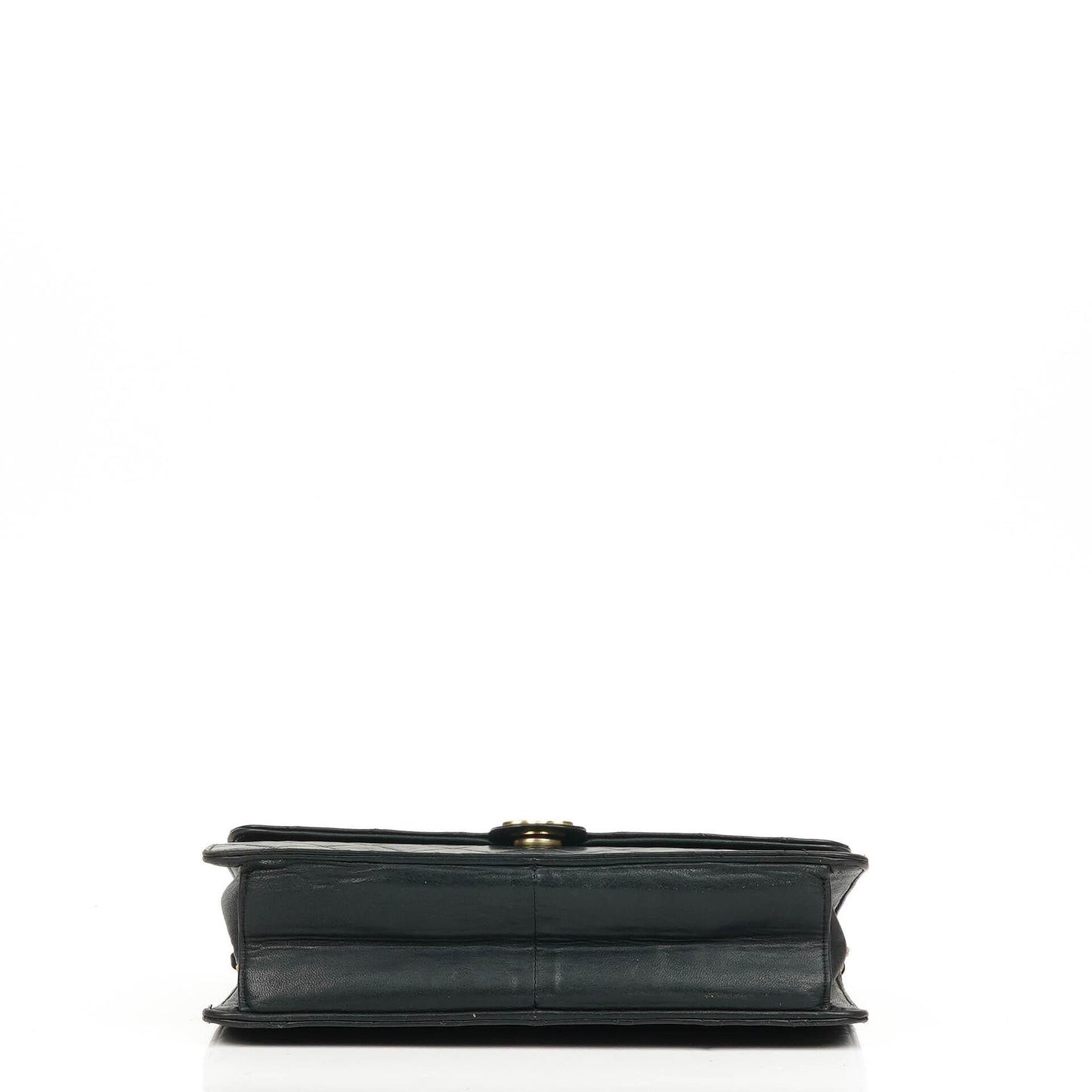 Chanel Klassische Mittlere Einzelklappen Tasche Schwarze Gequiltete Lammleder 24K Goldbeschichtetes Zubehör