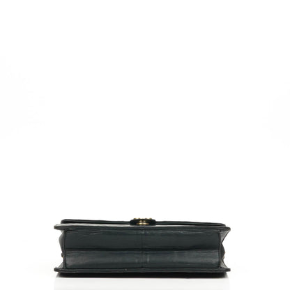 Chanel Klassische Mittlere Einzelklappen Tasche Schwarze Gequiltete Lammleder 24K Goldbeschichtetes Zubehör