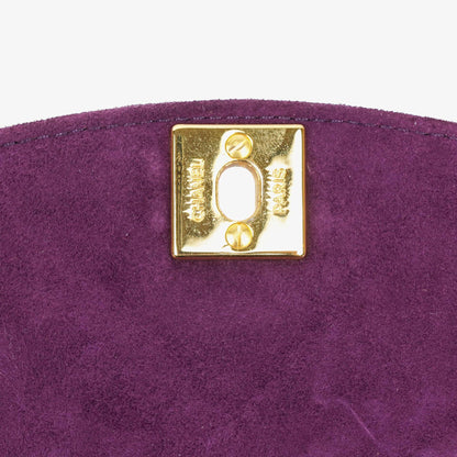 Chanel Classic Mini Diana Flap Tasche aus lila Wildleder mit 24K vergoldeten Beschlägen