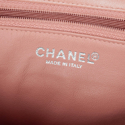 Chanel Classic Mini rechteckige Single Flap Tasche aus orangefarbenem Lackleder