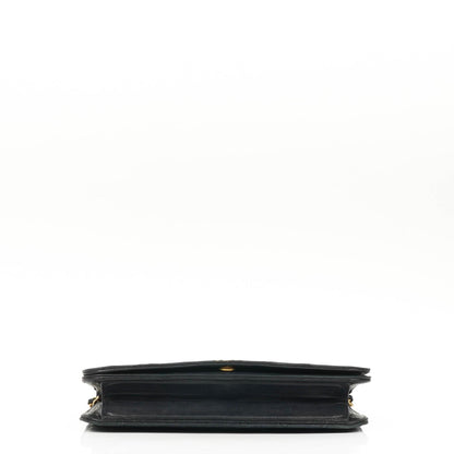 Chanel Classic Full Flap Bag, Marineblau gestepptes Lammleder, Goldfarbene Hardware