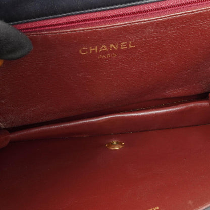 Chanel Classic Full Flap Bag, Marineblau gestepptes Lammleder, Goldfarbene Hardware