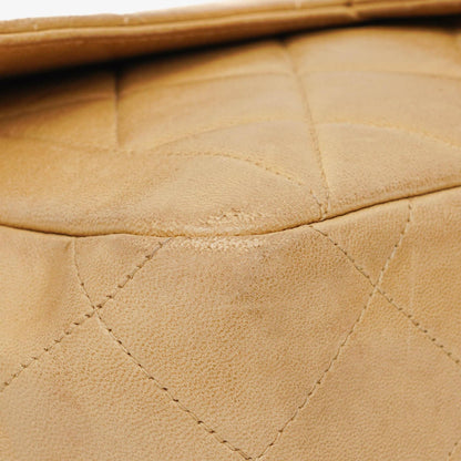 Chanel Classic Single Flap Tasche aus beigem gestepptem Lammleder mit 24K vergoldeter Hardware
