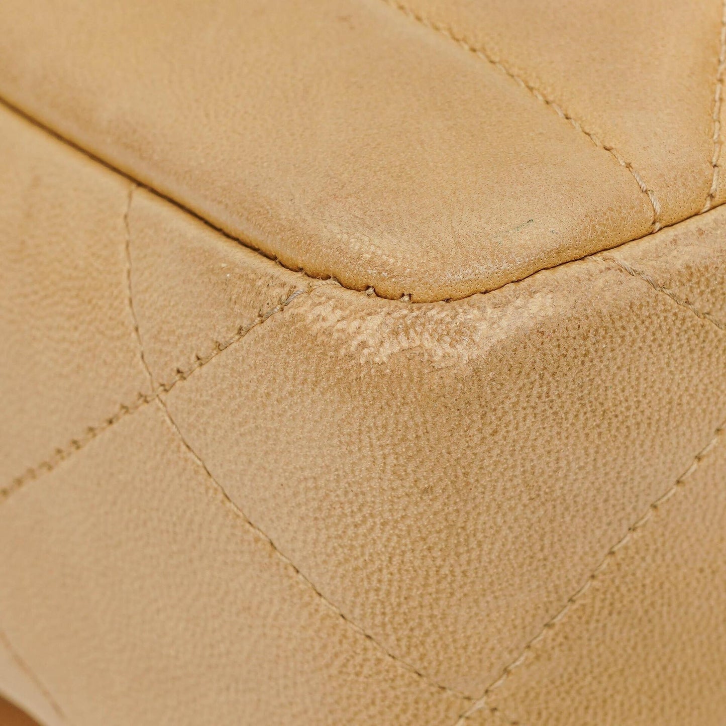 Chanel Classic Single Flap Tasche aus beigem gestepptem Lammleder mit 24K vergoldeter Hardware