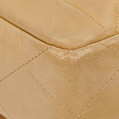 Chanel Classic Single Flap Tasche aus beigem gestepptem Lammleder mit 24K vergoldeter Hardware