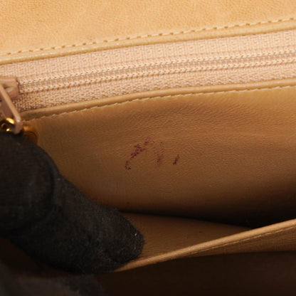 Chanel Classic Single Flap Tasche aus beigem gestepptem Lammleder mit 24K vergoldeter Hardware