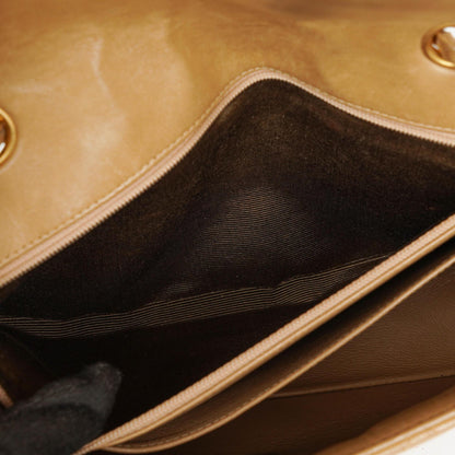 Chanel Classic Single Flap Tasche aus beigem gestepptem Lammleder mit 24K vergoldeter Hardware