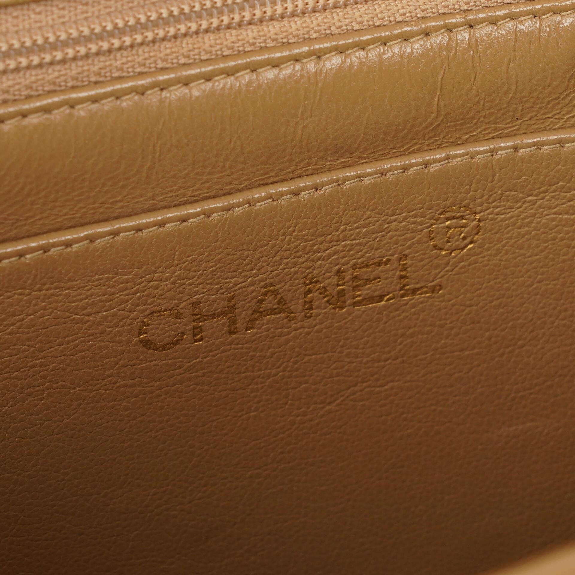 Chanel Classic Single Flap Tasche aus beigem gestepptem Lammleder mit 24K vergoldeter Hardware