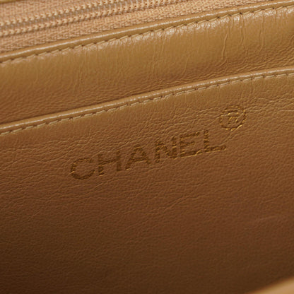 Chanel Classic Single Flap Tasche aus beigem gestepptem Lammleder mit 24K vergoldeter Hardware