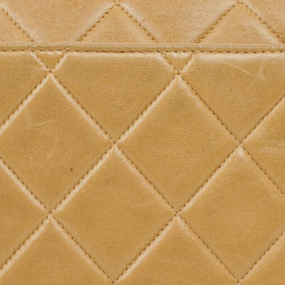 Chanel Classic Single Flap Tasche aus beigem gestepptem Lammleder mit 24K vergoldeter Hardware