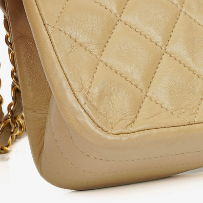 Chanel Classic Single Flap Tasche aus beigem gestepptem Lammleder mit 24K vergoldeter Hardware