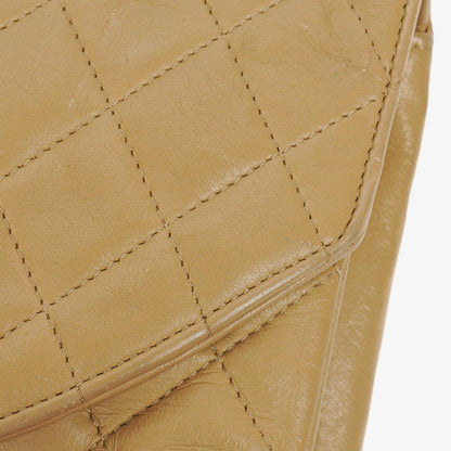 Chanel Classic Single Flap Tasche aus beigem gestepptem Lammleder mit 24K vergoldeter Hardware
