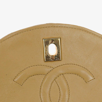 Chanel Classic Single Flap Tasche aus beigem gestepptem Lammleder mit 24K vergoldeter Hardware