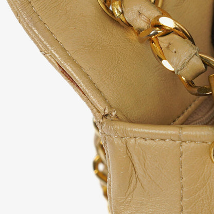 Chanel Classic Single Flap Tasche aus beigem gestepptem Lammleder mit 24K vergoldeter Hardware