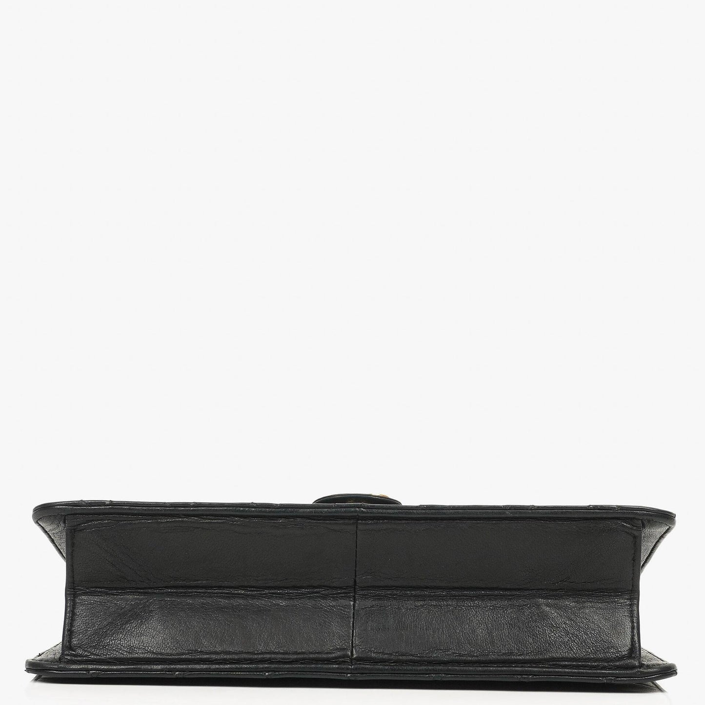 Chanel Klassische Einzelklappen Tasche Schwarze Gequiltete Lammleder Goldfarbenes Zubehör Mittel