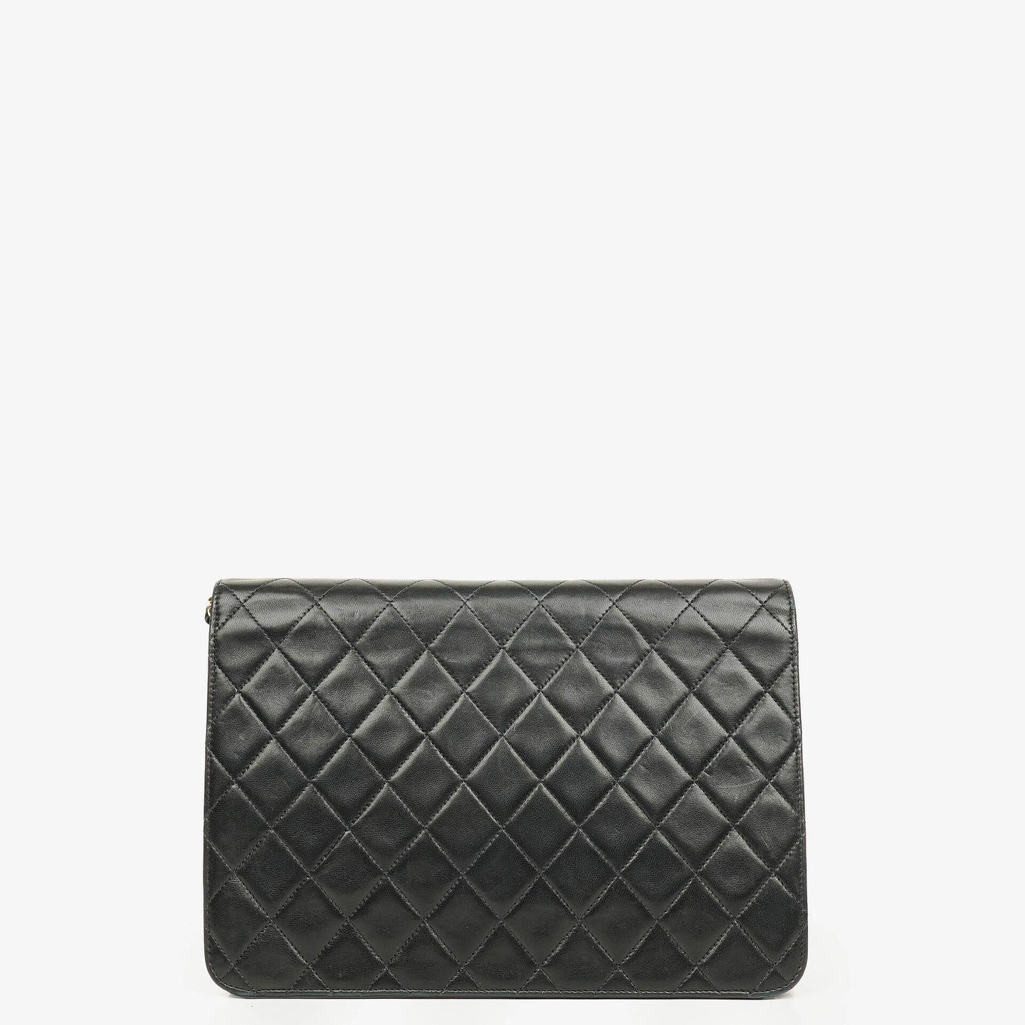 Chanel Classic Single Flap Tasche aus schwarzem gestepptem Lammleder mit 24K vergoldeter Hardware