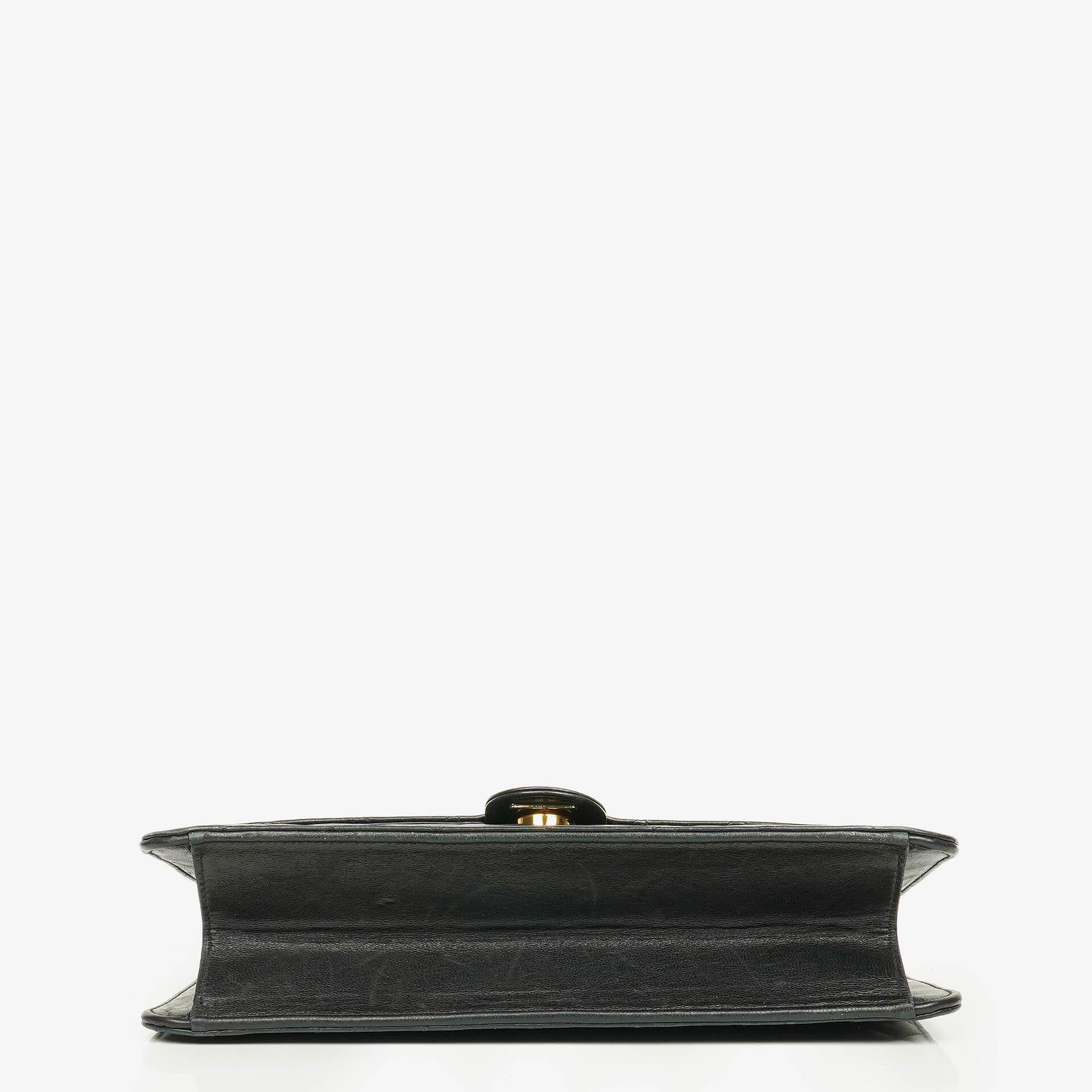 Chanel Classic Single Flap Tasche aus schwarzem gestepptem Lammleder mit 24K vergoldeter Hardware
