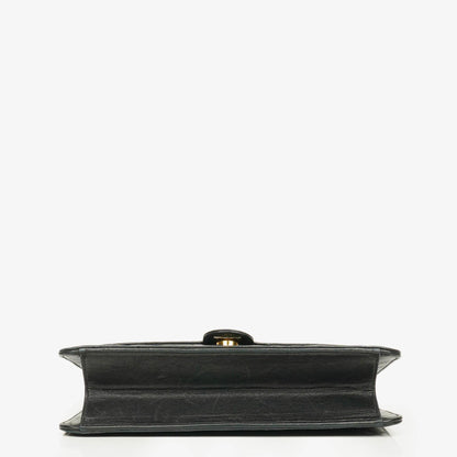 Chanel Classic Single Flap Tasche aus schwarzem gestepptem Lammleder mit 24K vergoldeter Hardware