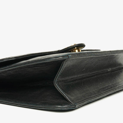 Chanel Classic Single Flap Tasche aus schwarzem gestepptem Lammleder mit 24K vergoldeter Hardware