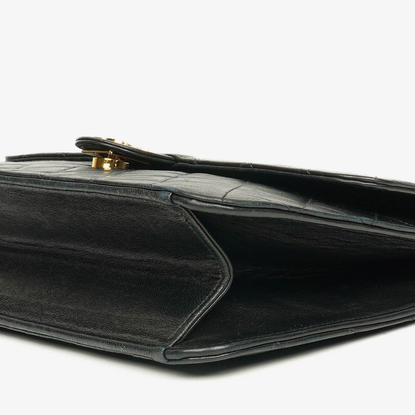 Chanel Classic Single Flap Tasche aus schwarzem gestepptem Lammleder mit 24K vergoldeter Hardware