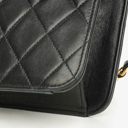 Chanel Classic Single Flap Tasche aus schwarzem gestepptem Lammleder mit 24K vergoldeter Hardware