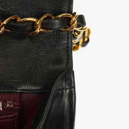 Chanel Classic Single Flap Tasche aus schwarzem gestepptem Lammleder mit 24K vergoldeter Hardware