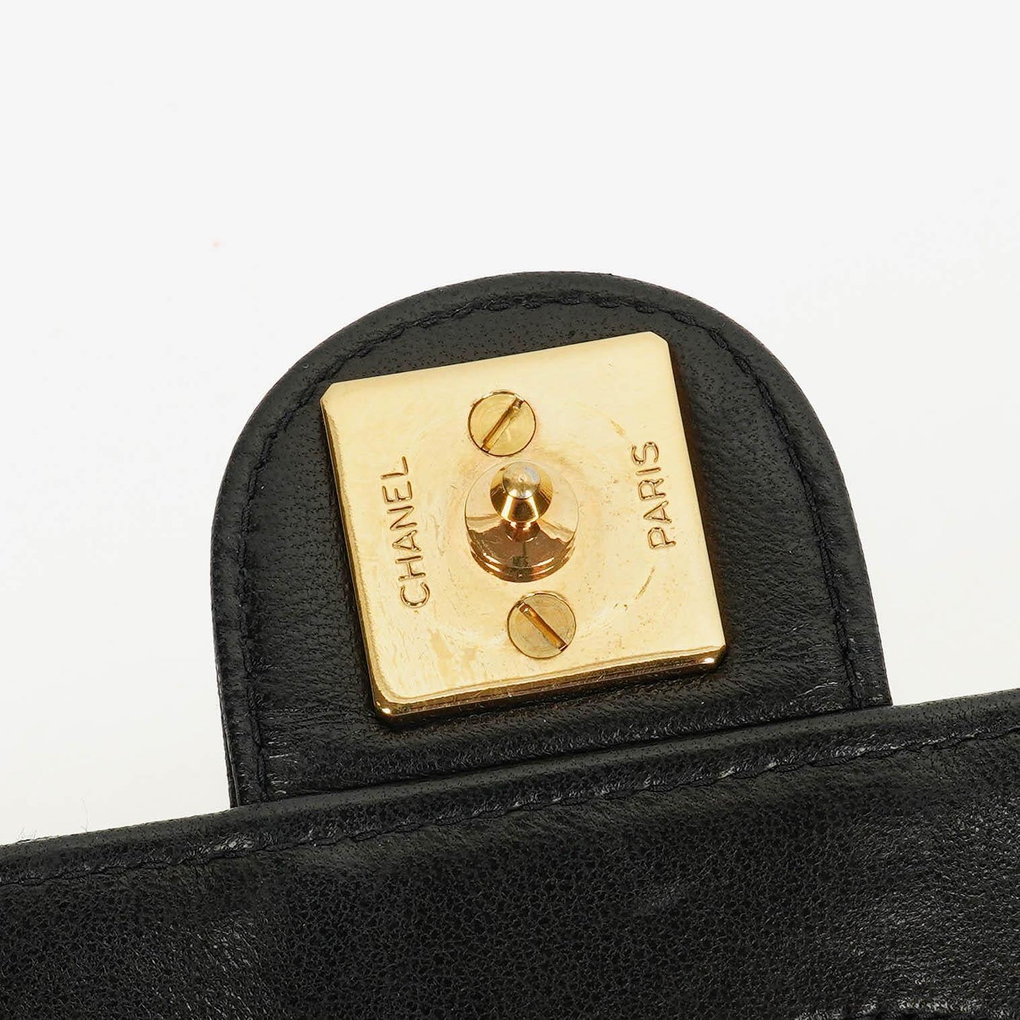 Chanel Classic Single Flap Tasche aus schwarzem gestepptem Lammleder mit 24K vergoldeter Hardware