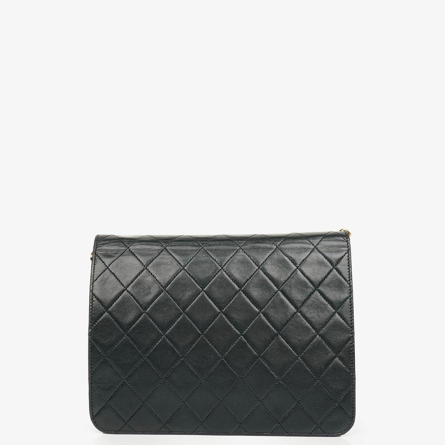 Chanel Classic Single Flap Bag aus schwarzem gestepptem Lammleder mit 24K vergoldeten Beschlägen