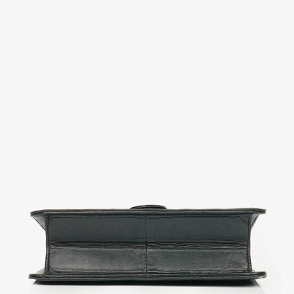Chanel Classic Single Flap Bag aus schwarzem gestepptem Lammleder mit 24K vergoldeten Beschlägen