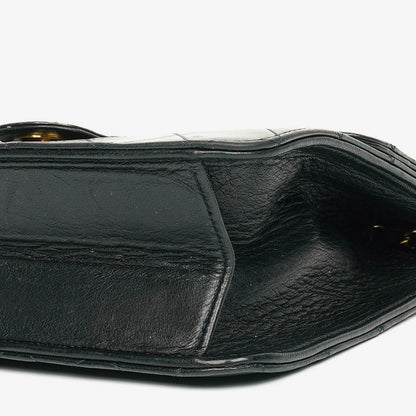 Chanel Classic Single Flap Bag aus schwarzem gestepptem Lammleder mit 24K vergoldeten Beschlägen